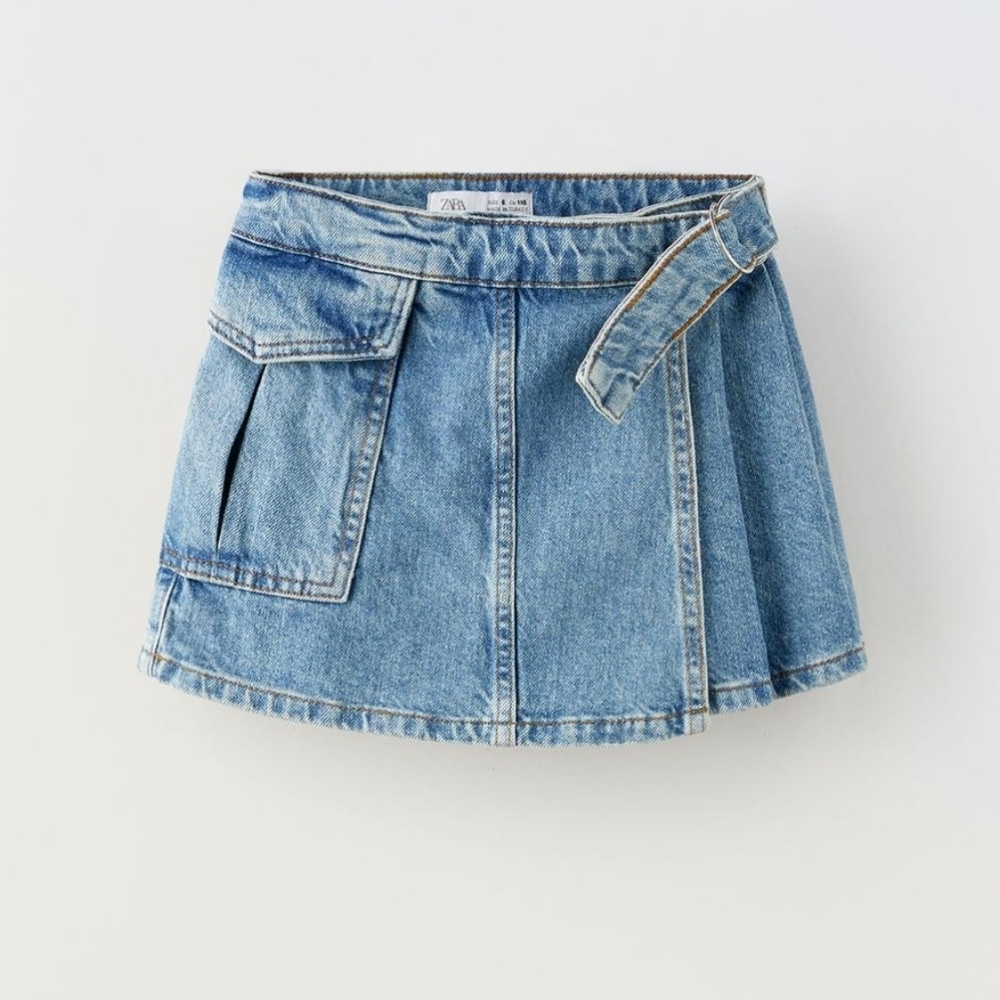 Zara Kids Cargo Denim Skort